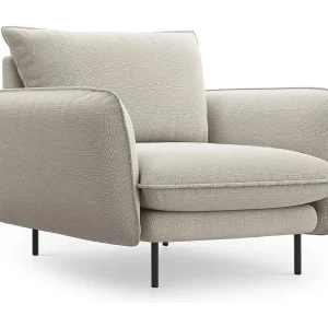 Fauteuil "Vienna" Structurele stof, Lichtbeige – 97x94x95cm