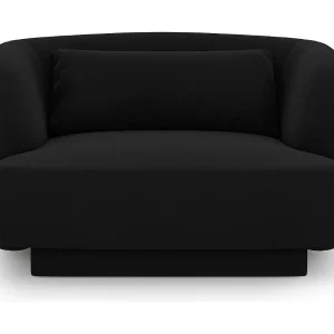 Fauteuil "Tulum" Flueel, Zwart – 103x90x70cm Fauteuil "Tulum" Flueel, Zwart – 103x90x70cm