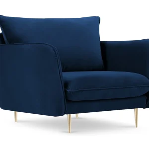Fauteuil "Vienna" Flueel, Koningsblauw – 97x94x95cm