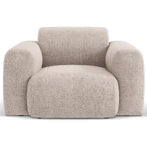 Fauteuil "Nolio" 2 zitplaatsen, Chenille, Beige – 105x95x72cm Fauteuil "Nolio" 2 zitplaatsen, Chenille, Beige – 105x95x72cm