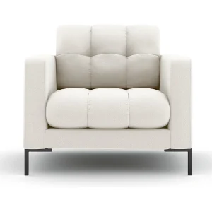 Fauteuil "Bali" Structurele stof, Lichtbeige – 87x92x75cm Fauteuil "Bali" Structurele stof, Lichtbeige – 87x92x75cm