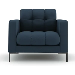 Fauteuil "Bali" Structurele stof, Blauw – 87x92x75cm Fauteuil "Bali" Structurele stof, Blauw – 87x92x75cm