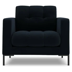 Fauteuil "Bali" Flueel, Donkerblauw – 87x92x75cm Fauteuil "Bali" Flueel, Donkerblauw – 87x92x75cm