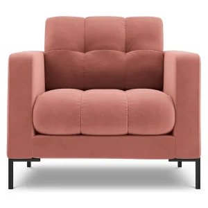 Fauteuil "Bali" Flueel, Roze – 87x92x75cm Fauteuil "Bali" Flueel, Roze – 87x92x75cm