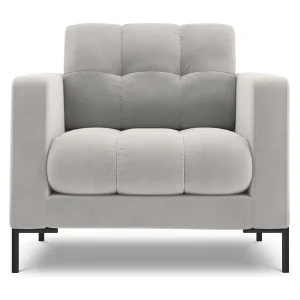 Fauteuil "Bali" Flueel, Geld – 87x92x75cm Fauteuil "Bali" Flueel, Geld – 87x92x75cm