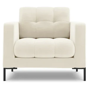 Fauteuil "Bali" Flueel, Lichtbeige – 87x92x75cm Fauteuil "Bali" Flueel, Lichtbeige – 87x92x75cm