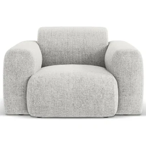 Fauteuil "Nolio" 2 zitplaatsen, Chenille, Lichtgrijs – 105x95x72cm Fauteuil "Nolio" 2 zitplaatsen, Chenille, Lichtgrijs – 105x95x72cm