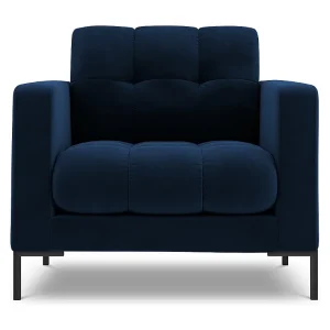Fauteuil "Bali" Flueel, Koningsblauw – 87x92x75cm Fauteuil "Bali" Flueel, Koningsblauw – 87x92x75cm