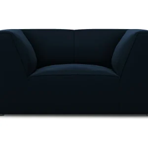 Fauteuil "Charles" Flueel, Donkerblauw – 120x92x69cm Fauteuil "Charles" Flueel, Donkerblauw – 120x92x69cm