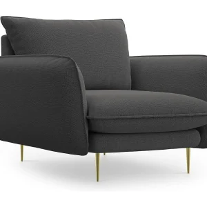 Fauteuil "Vienna" Structurele stof, Donkergrijs – 97x94x95cm