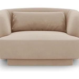 Fauteuil "Tulum" Flueel, Beige – 103x90x70cm Fauteuil "Tulum" Flueel, Beige – 103x90x70cm