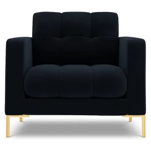 Fauteuil "Bali" Flueel, Donkerblauw – 87x92x75cm Fauteuil "Bali" Flueel, Donkerblauw – 87x92x75cm