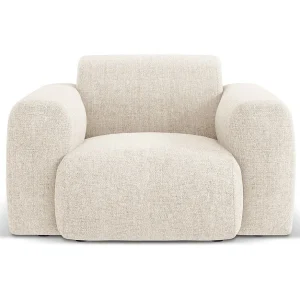 Fauteuil "Nolio" 2 zitplaatsen, Chenille, Lichtbeige – 105x95x72cm Fauteuil "Nolio" 2 zitplaatsen, Chenille, Lichtbeige – 105x95x72cm
