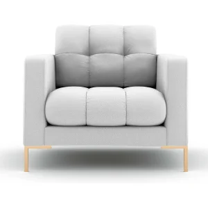Fauteuil "Bali" Structurele stof, Lichtgrijs – 87x92x75cm Fauteuil "Bali" Structurele stof, Lichtgrijs – 87x92x75cm