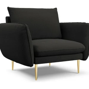 Fauteuil "Vienna" Boucle, Zwart – 97x94x95cm