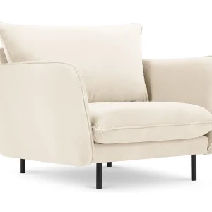 Fauteuil "Vienna" Flueel, Lichtbeige – 97x94x95cm
