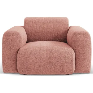 Fauteuil "Nolio" 2 zitplaatsen, Chenille, Roze – 105x95x72cm Fauteuil "Nolio" 2 zitplaatsen, Chenille, Roze – 105x95x72cm