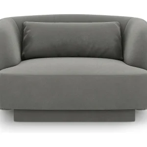Fauteuil "Tulum" Flueel, Lichtgrijs – 103x90x70cm Fauteuil "Tulum" Flueel, Lichtgrijs – 103x90x70cm