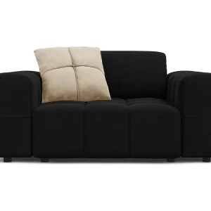 Fauteuil "Luc" Flueel, Zwart – 124x102x70cm Fauteuil "Luc" Flueel, Zwart – 124x102x70cm