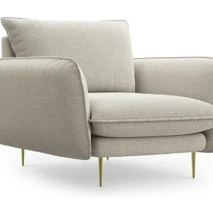 Fauteuil "Vienna" Structurele stof, Lichtbeige – 97x94x95cm