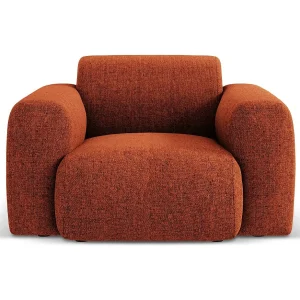Fauteuil "Nolio" 2 zitplaatsen, Chenille, Terracotta – 105x95x72cm Fauteuil "Nolio" 2 zitplaatsen, Chenille, Terracotta – 105x95x72cm