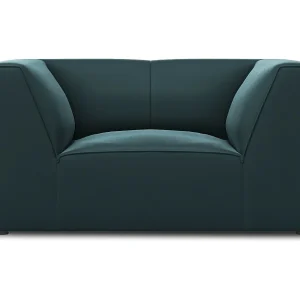 Fauteuil "Charles" Flueel, Blauw – 120x92x69cm Fauteuil "Charles" Flueel, Blauw – 120x92x69cm