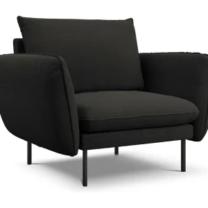 Fauteuil "Vienna" Boucle, Zwart – 97x94x95cm