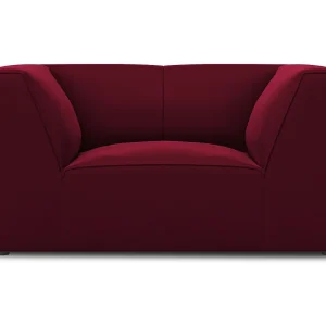 Fauteuil "Charles" Flueel, Rood – 120x92x69cm Fauteuil "Charles" Flueel, Rood – 120x92x69cm