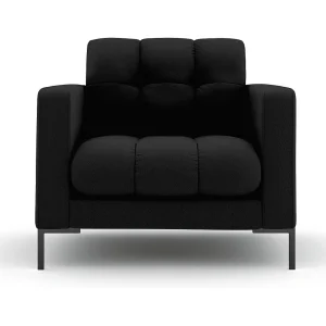Fauteuil "Bali" Structurele stof, Zwart – 87x92x75cm Fauteuil "Bali" Structurele stof, Zwart – 87x92x75cm