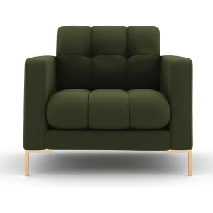 Fauteuil "Bali" Structurele stof, Groente – 87x92x75cm Fauteuil "Bali" Structurele stof, Groente – 87x92x75cm