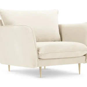 Fauteuil "Vienna" Flueel, Lichtbeige – 97x94x95cm