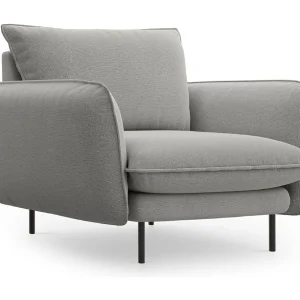 Fauteuil "Vienna" Structurele stof, Lichtgrijs – 97x94x95cm