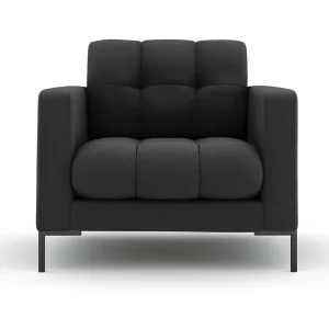 Fauteuil "Bali" Structurele stof, Donkergrijs – 87x92x75cm Fauteuil "Bali" Structurele stof, Donkergrijs – 87x92x75cm