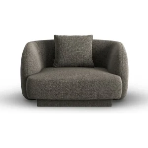 Fauteuil "Tulum" Chenille, Grijs – 103x90x70cm Fauteuil "Tulum" Chenille, Grijs – 103x90x70cm