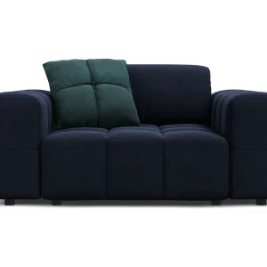 Fauteuil "Luc" Flueel, Donkerblauw – 124x102x70cm Fauteuil "Luc" Flueel, Donkerblauw – 124x102x70cm