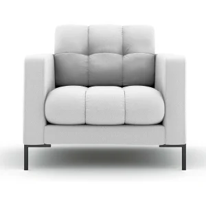 Fauteuil "Bali" Structurele stof, Lichtgrijs – 87x92x75cm Fauteuil "Bali" Structurele stof, Lichtgrijs – 87x92x75cm