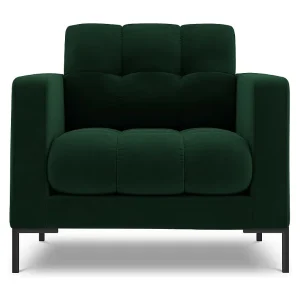 Fauteuil "Bali" Flueel, Flessengroen – 87x92x75cm Fauteuil "Bali" Flueel, Flessengroen – 87x92x75cm