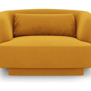 Fauteuil "Tulum" Flueel, GEEL – 103x90x70cm Fauteuil "Tulum" Flueel, GEEL – 103x90x70cm