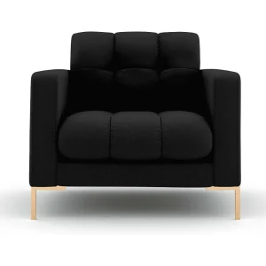 Fauteuil "Bali" Structurele stof, Zwart – 87x92x75cm Fauteuil "Bali" Structurele stof, Zwart – 87x92x75cm