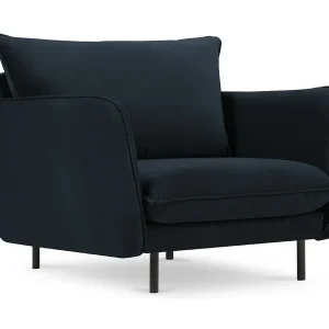 Fauteuil "Vienna" Flueel, Donkerblauw – 97x94x95cm