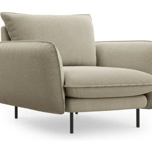 Fauteuil "Vienna" Structurele stof, Beige – 97x94x95cm