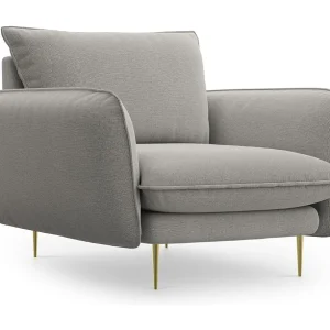 Fauteuil "Vienna" Structurele stof, Lichtgrijs – 97x94x95cm Fauteuil "Vienna" Structurele stof, Lichtgrijs – 97x94x95cm