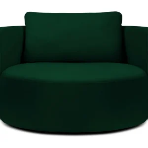 Draaistoel "Adam" Flueel, Flessengroen – 92x92x75cm Draaistoel "Adam" Flueel, Flessengroen – 92x92x75cm