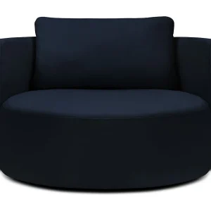 Draaistoel "Adam" Flueel, Koningsblauw – 92x92x75cm Draaistoel "Adam" Flueel, Koningsblauw – 92x92x75cm