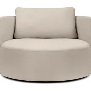 Draaistoel "Adam" Flueel, Beige – 92x92x75cm Draaistoel "Adam" Flueel, Beige – 92x92x75cm