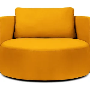 Draaistoel "Adam" Flueel, GEEL – 92x92x75cm Draaistoel "Adam" Flueel, GEEL – 92x92x75cm