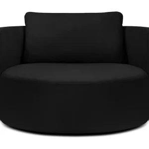 Draaistoel "Adam" Flueel, Zwart – 92x92x75cm Draaistoel "Adam" Flueel, Zwart – 92x92x75cm