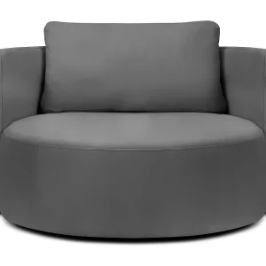 Draaistoel "Adam" Flueel, Donkergrijs – 92x92x75cm Draaistoel "Adam" Flueel, Donkergrijs – 92x92x75cm