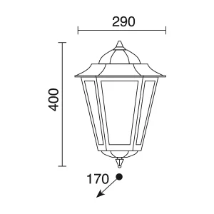 Elite 6 klassieke wandlamp-h 40,5 cm-e27 42w-mat-ip44-aluminium, wit Elite 6 klassieke wandlamp-h 40,5 cm-e27 42w-mat-ip44-aluminium, wit