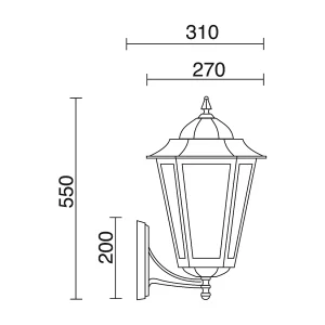 Elite 6 klassieke wandlamp-h55cm x breedte 34cm-e27 42w-mat-ip44-aluminium,wit Elite 6 klassieke wandlamp-h55cm x breedte 34cm-e27 42w-mat-ip44-aluminium,wit